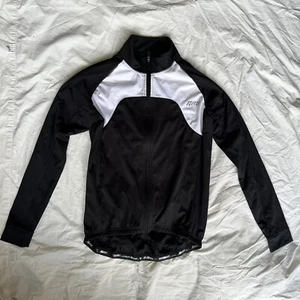 Netti Black White Jacket Cycling Sz 12 Ladies 3 Pockets Reflective Zip Jersey - Picture 1 of 4