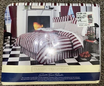 VTG Smooth Touch Burgundy TWIN EX LONG Sheet J.C. Penney Classic Traditions - Image 1 of 2