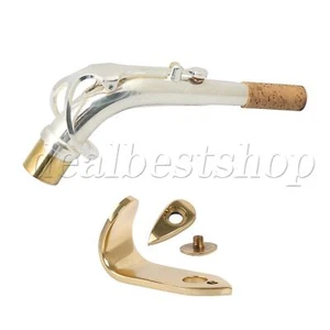E Flat Alto Sax Elbow Neck 24.5 mm w/ Thumb Hook Rest Support Holder Kit - Picture 1 of 9