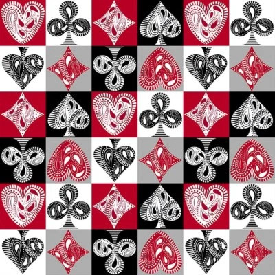 Acolchado en blanco - Scarlet Story - Trajes de tarjetas - Rojo, tela por comprar Foto 1 de 4