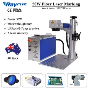 Raycus QB 50W Fiber Laser Marking Machine D80mm Rotary BJJCZ Ezcad2 Lightburn AU - Foto 1 di 15