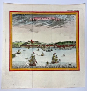 MALACA MALASIA 1750 NICOLAS BELLIN BONITA VISTA ANTIGUA SIGLO XVIII - Imagen 1 de 3