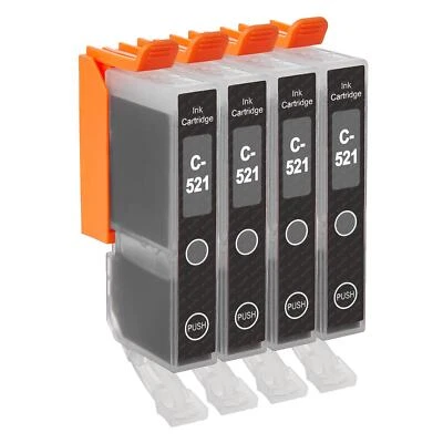 4 Grey Ink Cartridges to replace Canon CLI-521GY non-OEM / Compatible for PIXMA - Image 1 of 4