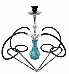 4- Schlauchvergnügen Rauchen Shisha schwarz Laserpfeife Wasserpfeife Set Großhandel Nargila bl - Bild 1 von 7