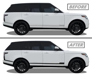 Vinilo apagón eliminación de cromo para Land Rover Range Rover 2014-17 moldura lateral y trasera - Imagen 1 de 6