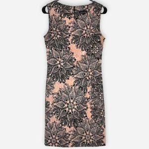 Connected Women Dress 6 Pink Black Floral Print Sleeveless Stretch Shift Career - Picture 1 of 12