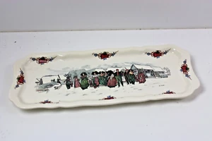 Piatto Torta Sarreguemines - Obernai Francia 42 x 17 cm Rettangolare Invernale - Foto 1 di 6