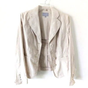 Per Una Marks and Spencer Beige Linen Blazer Jacket US Size 8 UK Size 10 - Picture 1 of 5