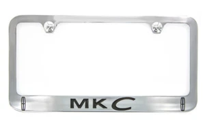 Lincoln MKC wordmark Chrome Plated Brass Metal License Plate Frame 2 Hole - Picture 1 of 2