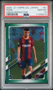Topps 2020-21 cromo UEFA UCL JAPÓN PEDRI ROOKIE RC MOJO VERDE/99 PSA 10 - Imagen 1 de 2