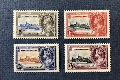 Juego de estampillas de Islas de Sotavento MLH y error kgv jubileo de plata, 1935 Foto 1 de 3