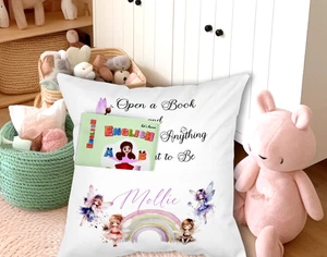 Personalised reading pillow, Kids Fairy cushion, pocket pillow, kids bedroom - Picture 1 of 3