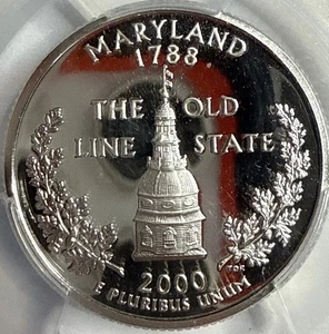 2000 S - Maryland Silver Proof Quarter - PCGS PR69DCAM Exact Coin Imaged - Picture 1 of 4