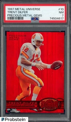 Metal Universe Precious Metal Gems Red Trent Dilfer Buccaneers 1997/150 PSA 7 Foto 1 de 2
