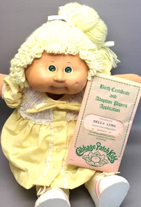 Vintage COLECO CABBAGE PATCH Lemon Hair Birth Certificate Tag Excellent HM8 - Picture 1 of 13