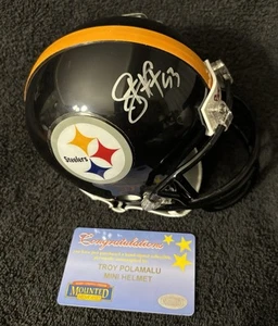 Mini Casco Firmado Troy Polamalu ACERO SB XL CHAMPIONS Montado Recuerdos Certificado de Autenticidad - Imagen 1 de 3
