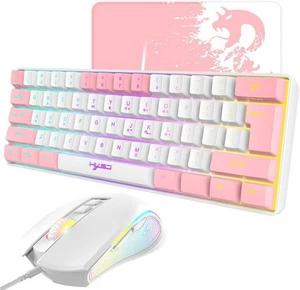 RGB Gaming Keyboarfd and Mouse,Compact 61Keys Mini Wired Keyboard RGB Backlit... - Picture 1 of 8