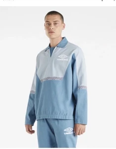 Vintage Umbro Liam Herren Medium Blue Drill Top 90s Maine Road Casuals - Bild 1 von 3