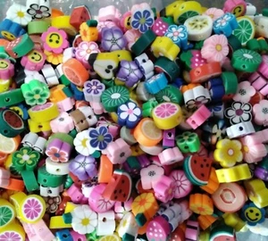 Hmade Polymer Clay Mixed Shapes, 8-11x8-11x4mm, 50pcs, Free post Oz Seller - Picture 1 of 1