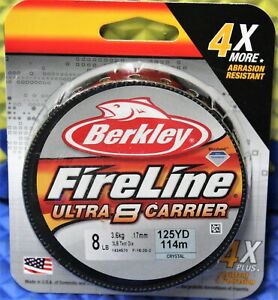 Berkley FireLine Ultra8Carrier 125YDS Crystal BU8FLFS-CY CHOOSE YOUR LINE WEIGHT