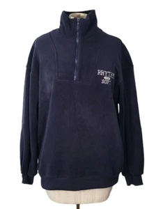 Dazy Sweatshirt Damen Größe M 1/4-Reißverschluss Langarm Activewear dunkelblau - Bild 1 von 10