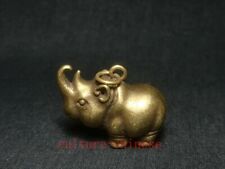 Chinese Bronze Carving Rhinoceros Statue Pendant table decorated gift Collection