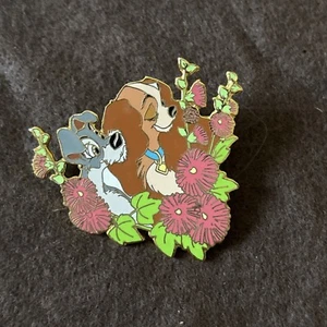Prendedor de flores de dama y vagabundo subasta Disney LE 500 - Imagen 1 de 2