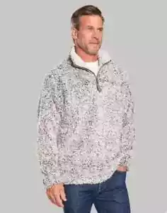 Maglione True Grit Uomo XL Frosty Tipp Pullover Orsacchiotto Pile 1/2 Zip - Foto 1 di 10