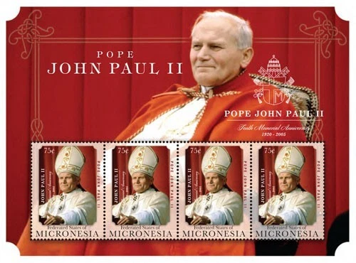Micronesia 2015 - 5º Memorial Papa Juan Pablo II - Hoja de 4 estampillas - MNH Foto 1 de 1
