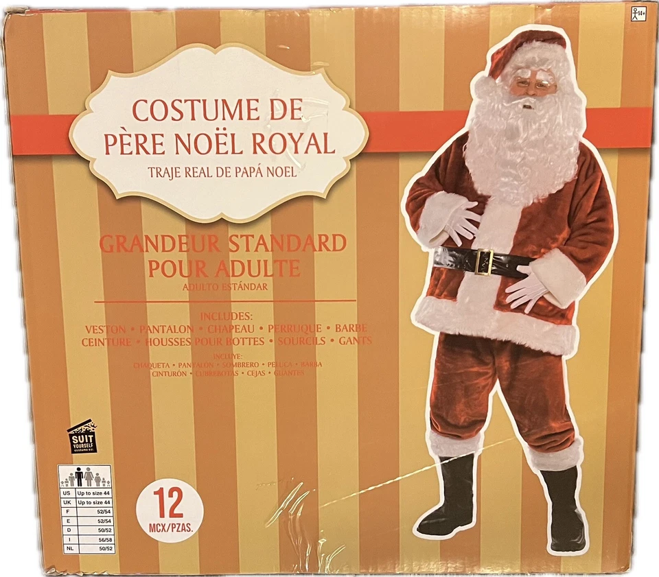 Royal Santa Claus Suit Yourself Fancy Dress Up Christmas Halloween Adult Costume - Image 1 of 4
