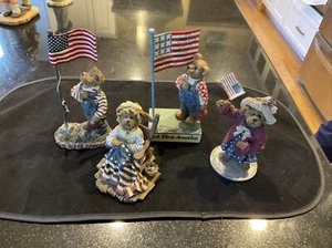 Menge 4 Boyds Bär Bearstone amerikanische Betsy Rossbeary Roosevelt Flagge Figur - Bild 1 von 9