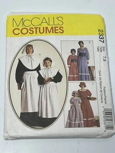 Prairie Dress & Hat Girls Size 7/8 McCalls UNCUT Sewing Pattern m2337 Costume - Picture 1 of 2