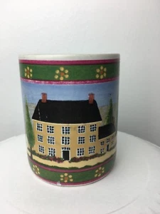 Country Village by BLOCK coffee cup mug white with country cottage scene 32* - Picture 1 of 6
