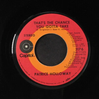 PATRICE HOLLOWAY: evidence / that's the chance you gotta take CAPITOL 7" Single - Image 1 of 2