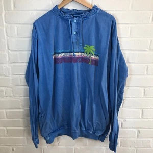 Crazy Shirts Hawaii Drawstring Pullover Long Sleeve Blue Hawaii Dyed Unisex XL - Picture 1 of 8