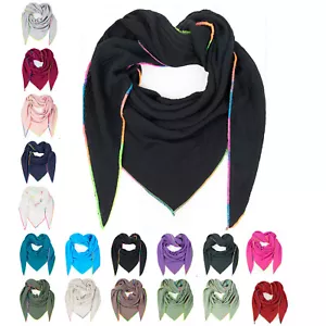 Damen Schal XXL Dreieck Schal Halstuch Baumwolle Dreieckstuch made in Italy - Bild 1 von 28