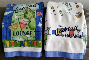 The Cocktail Lounge Kitchen Dish Bar Towels Set of 2 Throw-back to 50's-60's - Picture 1 of 16