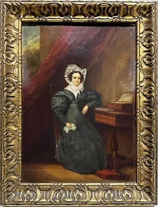 Pintura al óleo sin firmar: dama en el escritorio - Imagen 1 de 1