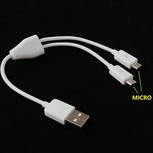 20cm Dual Micro USB Splitter Cable Power 2 Micro USB Devices  - Picture 1 of 4