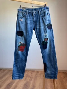 Polo Ralph Lauren Women Astor Boyfriend Sashiko Repair Denim Size 28 - Picture 1 of 14