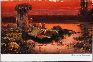 Beautiful Landscape Art Enrique Serra Pinxit Campagna Romana Postcard B222 - Picture 1 of 2
