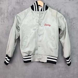 Vintage Jacket WestArk Youth MEDIUM Satin Gray New Jasper Fire Department Ohio - Picture 1 of 12