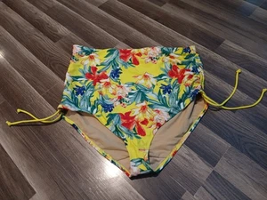 CACIQUE Swim SZ 26 YELLOW FLORAL BIKINI BOTTOMS New without tags - Picture 1 of 14