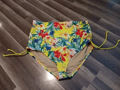 CACIQUE Swim SZ 26 YELLOW FLORAL BIKINI BOTTOMS New without tags - Image 1 of 4
