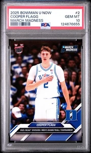 2025 Cooper Flagg Bowman U University Now Rookie RC #2 March Madness PSA 10 MINT - Picture 1 of 2