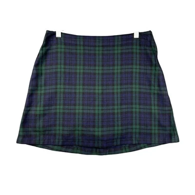 Lands' End клетку юбка шорты женщин синий зеленый размер 8 опрятный ретро - Изображение 1 из 4