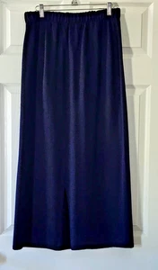 Vintage 90s San Remo by Laura Knits Navy Elastic Waist Knit Maxi Skirt MD - Picture 1 of 10