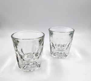 Set of 2 Vintage Libbey Dura tuff Bar Glasses Double Shot 4 oz Heavy Duty Glass - Picture 1 of 7
