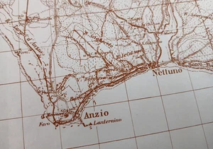 WW2 British map of "ANZIO" and "NETTUNO" (LANDING BEACHES FOR OPERATION SHINGLE) - Picture 1 of 14