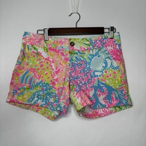 Lilly Pulitzer Size2 Callahan Short Shorts Purple Pink Yellow Summer Beach - Picture 1 of 11